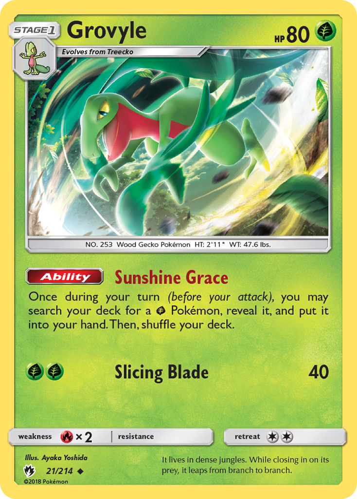 Grovyle (21/214) [Sun & Moon: Lost Thunder] Reverse Holofoil