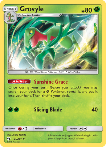 Grovyle (21/214) [Sun & Moon: Lost Thunder] Reverse Holofoil