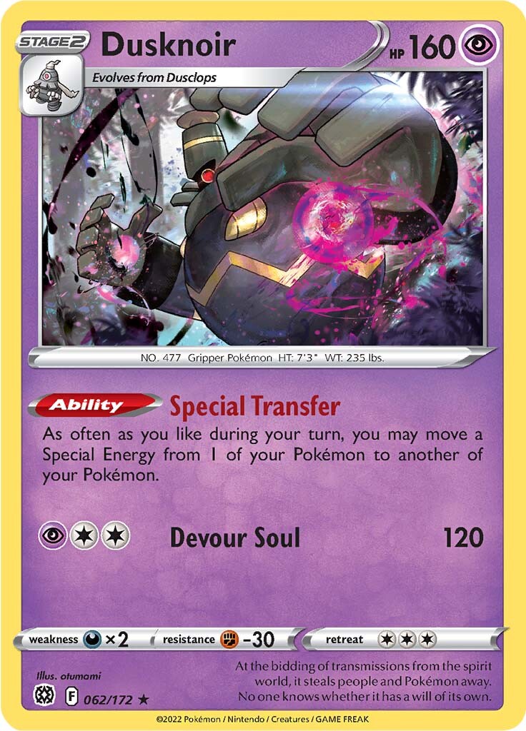 Dusknoir (062/172) [Sword & Shield: Brilliant Stars] Reverse Holofoil