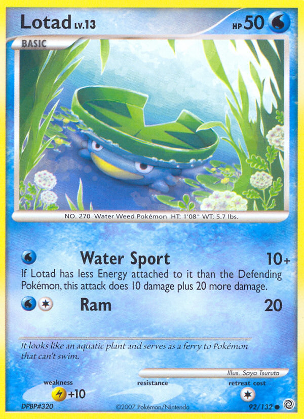 Lotad (92/132) [Diamond & Pearl: Secret Wonders] Reverse Holofoil