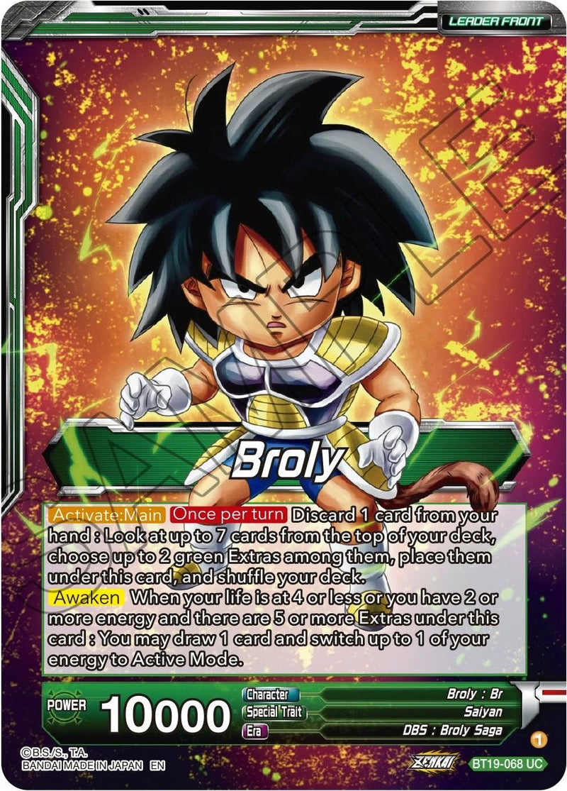 Broly // Broly, the Ultimate Saiyan (BT19-068) [Fighter's Ambition] Parallel Foil