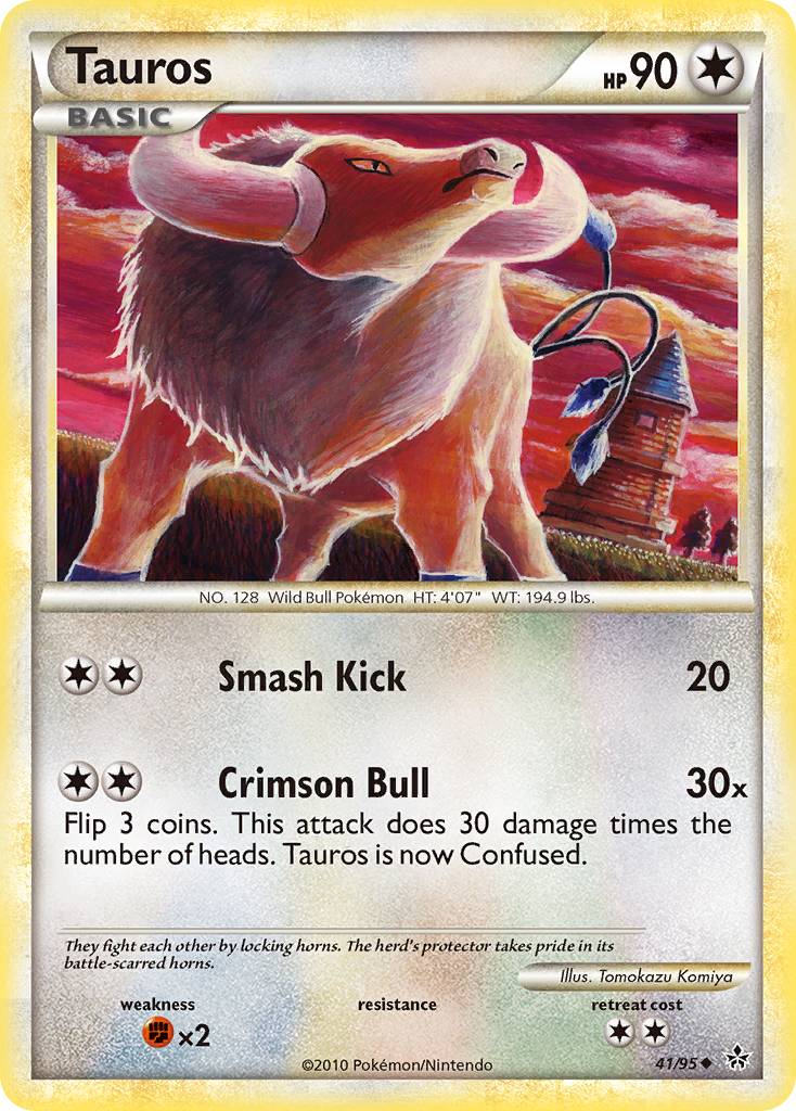 Tauros (41/95) [HeartGold & SoulSilver: Unleashed] Reverse Holofoil