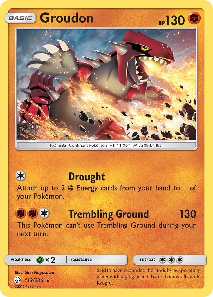 Groudon (113/236) [Sun & Moon: Cosmic Eclipse] Reverse Holofoil