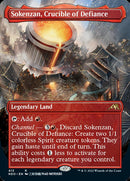 Sokenzan, Crucible of Defiance (Borderless Alternate Art) [Kamigawa: Neon Dynasty] Foil