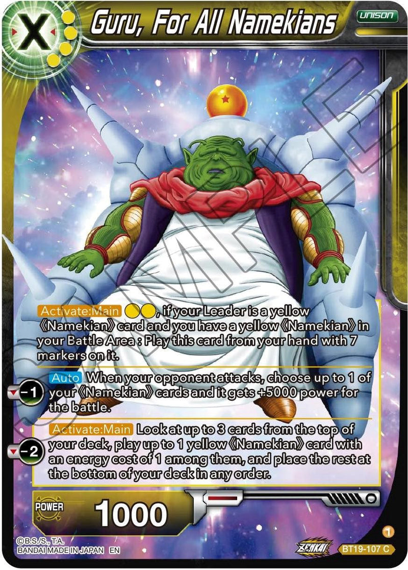 Guru, For All Namekians (BT19-107) [Fighter's Ambition] Parallel Foil