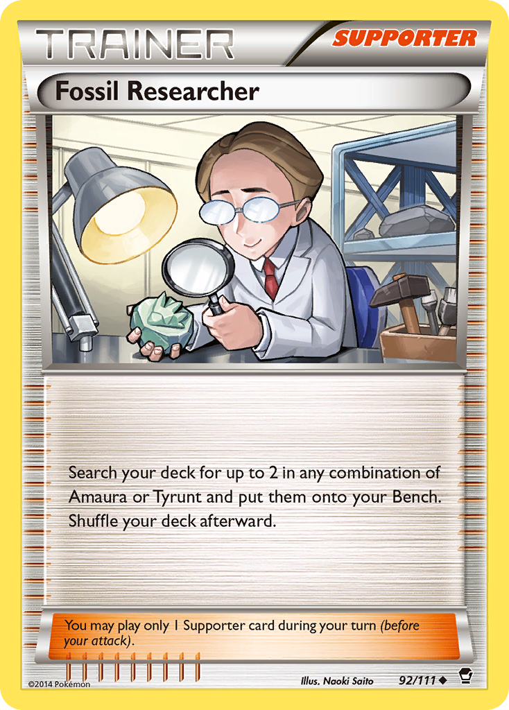 Fossil Researcher (92/111) [XY: Furious Fists] Reverse Holofoil