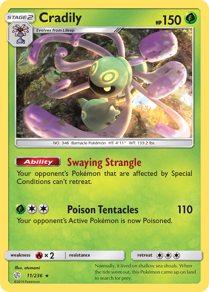 Cradily (11/236) [Sun & Moon: Cosmic Eclipse] Reverse Holofoil