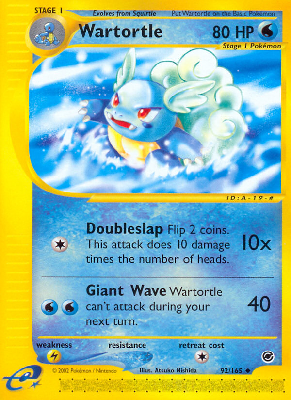Wartortle (92/165) [Expedition: Base Set] Reverse Holofoil