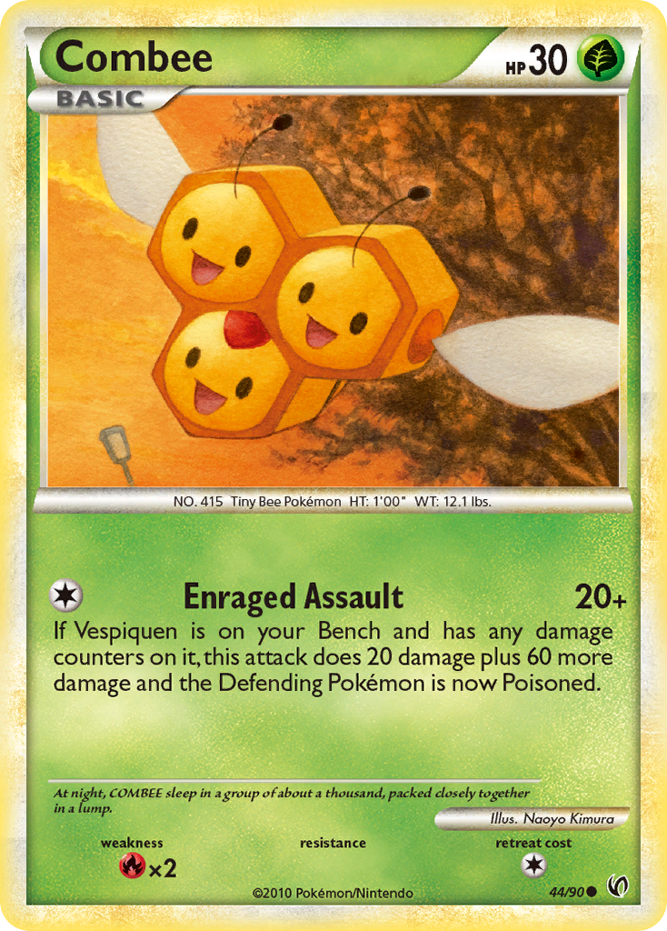 Combee (44/90) [HeartGold & SoulSilver: Undaunted] Reverse Holofoil
