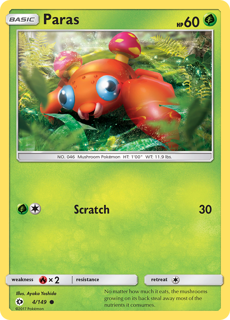 Paras (4/149) [Sun & Moon: Base Set] Reverse Holofoil