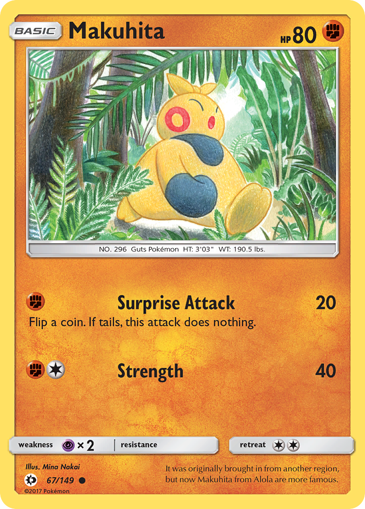Makuhita (67/149) [Sun & Moon: Base Set] Reverse Holofoil