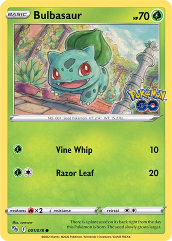 Bulbasaur (001/078) [Pokémon GO] Reverse Holofoil