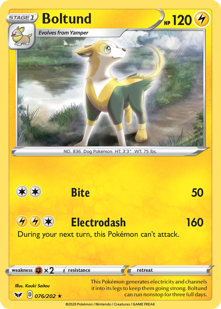 Boltund (076/202) [Sword & Shield: Base Set] Reverse Holofoil