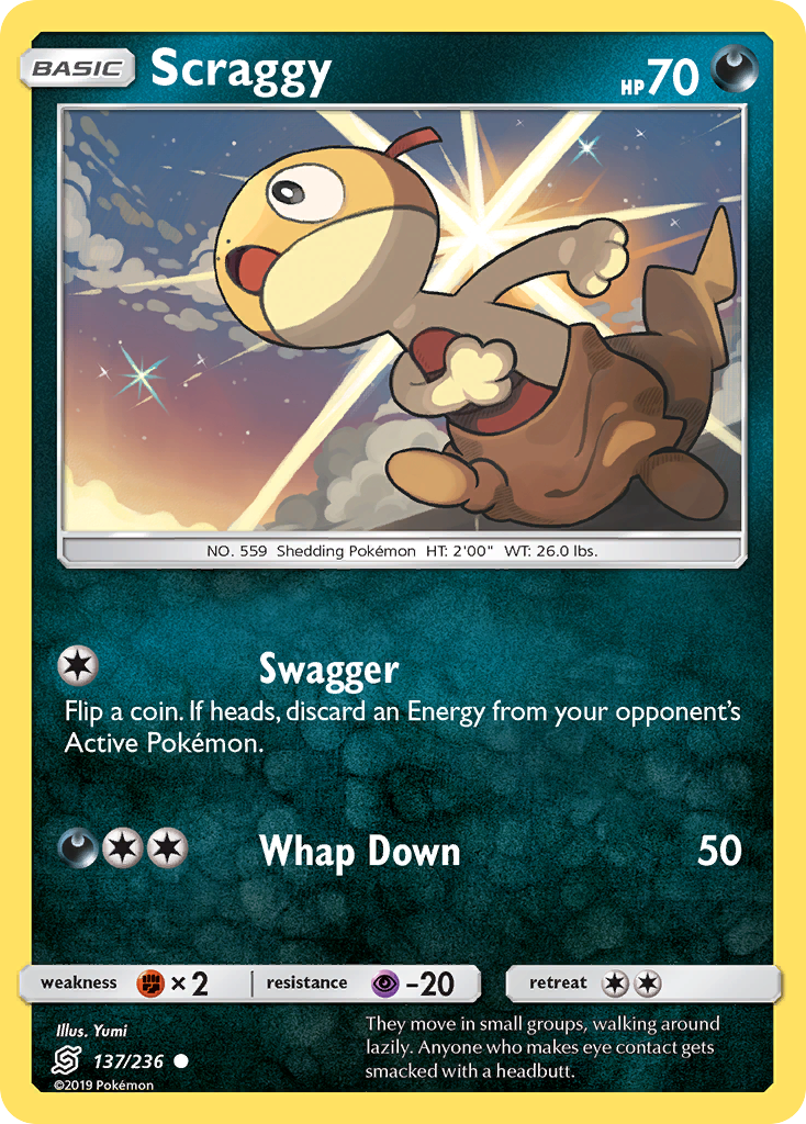 Scraggy (137/236) [Sun & Moon: Unified Minds] Reverse Holofoil