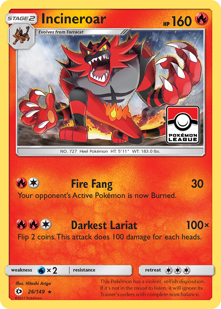 Incineroar (26/149) [Sun & Moon: Base Set] Reverse Holofoil