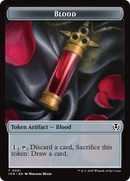 Zombie (0010) // Blood Double-Sided Token [Innistrad Remastered Tokens] Foil