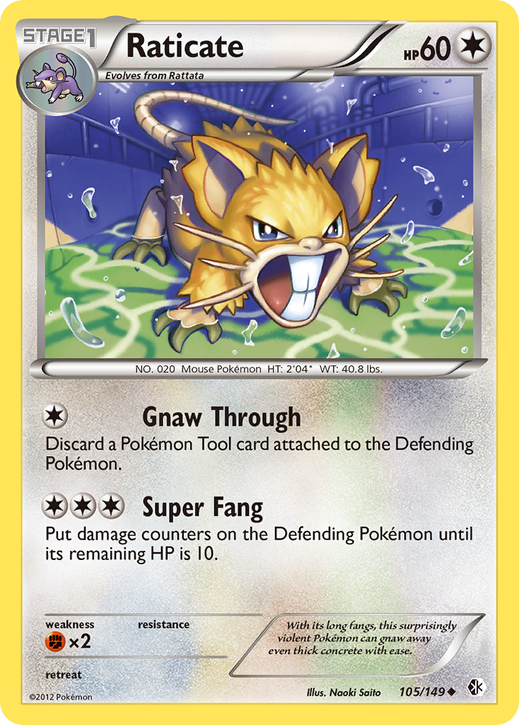 Raticate (105/149) [Black & White: Boundaries Crossed] Reverse Holofoil