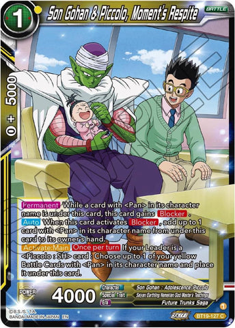 Son Gohan & Piccolo, Moment's Respite (BT19-127) [Fighter's Ambition] Parallel Foil