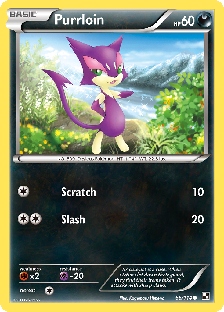 Purrloin (66/114) [Black & White: Base Set] Reverse Holofoil