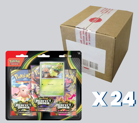 Mega Evolution: Perfect Order - 3 Pack Blister - Case of 24 (Pre-Order)