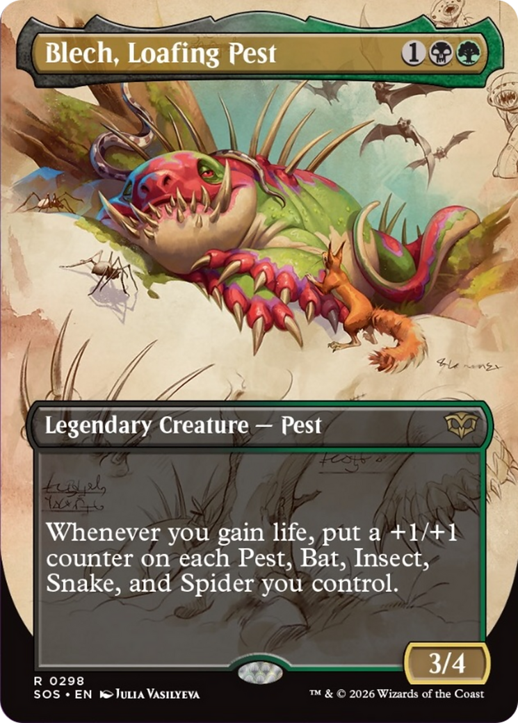 Blech, Loafing Pest (Borderless) [Secrets of Strixhaven] Foil