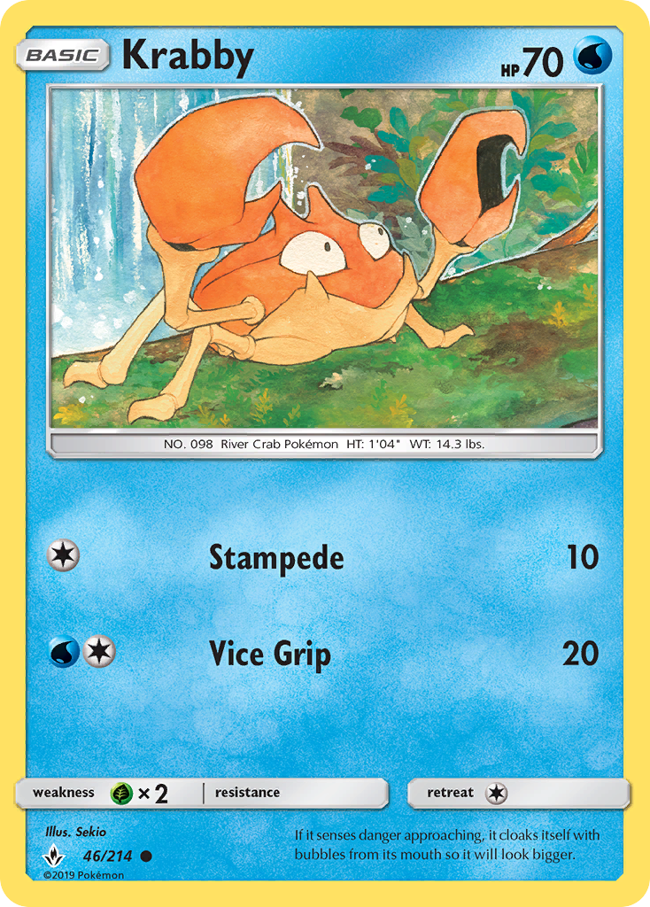 Krabby (46/214) [Sun & Moon: Unbroken Bonds] Reverse Holofoil