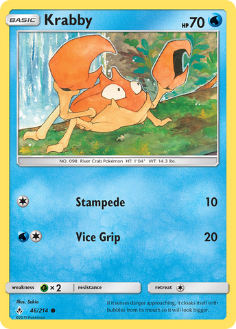 Krabby (46/214) [Sun & Moon: Unbroken Bonds] Reverse Holofoil