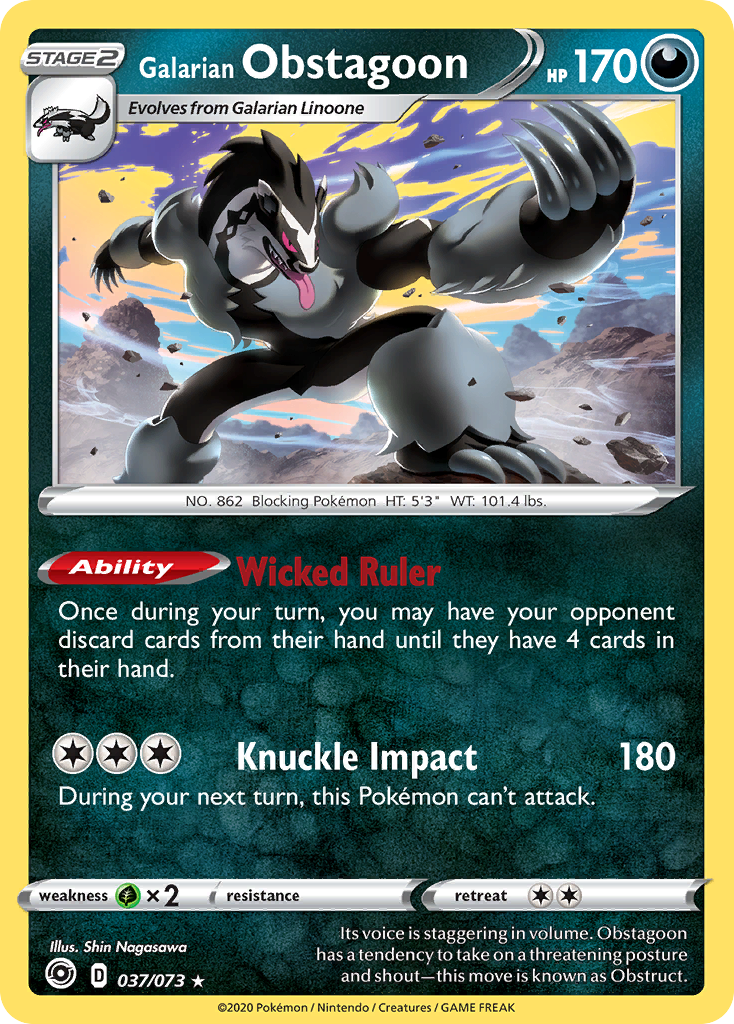 Galarian Obstagoon (037/073) [Sword & Shield: Champion's Path] Reverse Holofoil