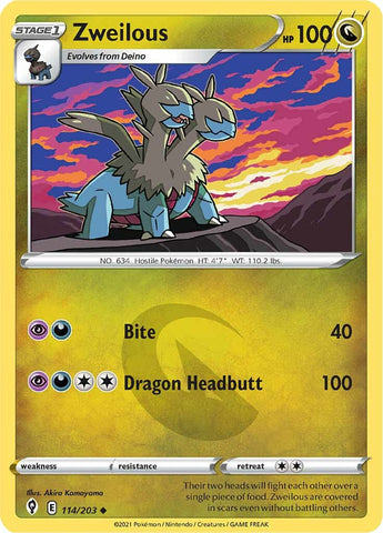 Zweilous (114/203) [Sword & Shield: Evolving Skies] Reverse Holofoil