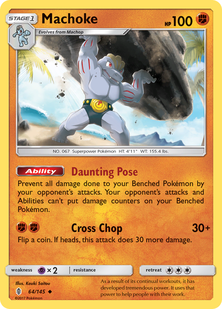 Machoke (64/145) [Sun & Moon: Guardians Rising] Reverse Holofoil