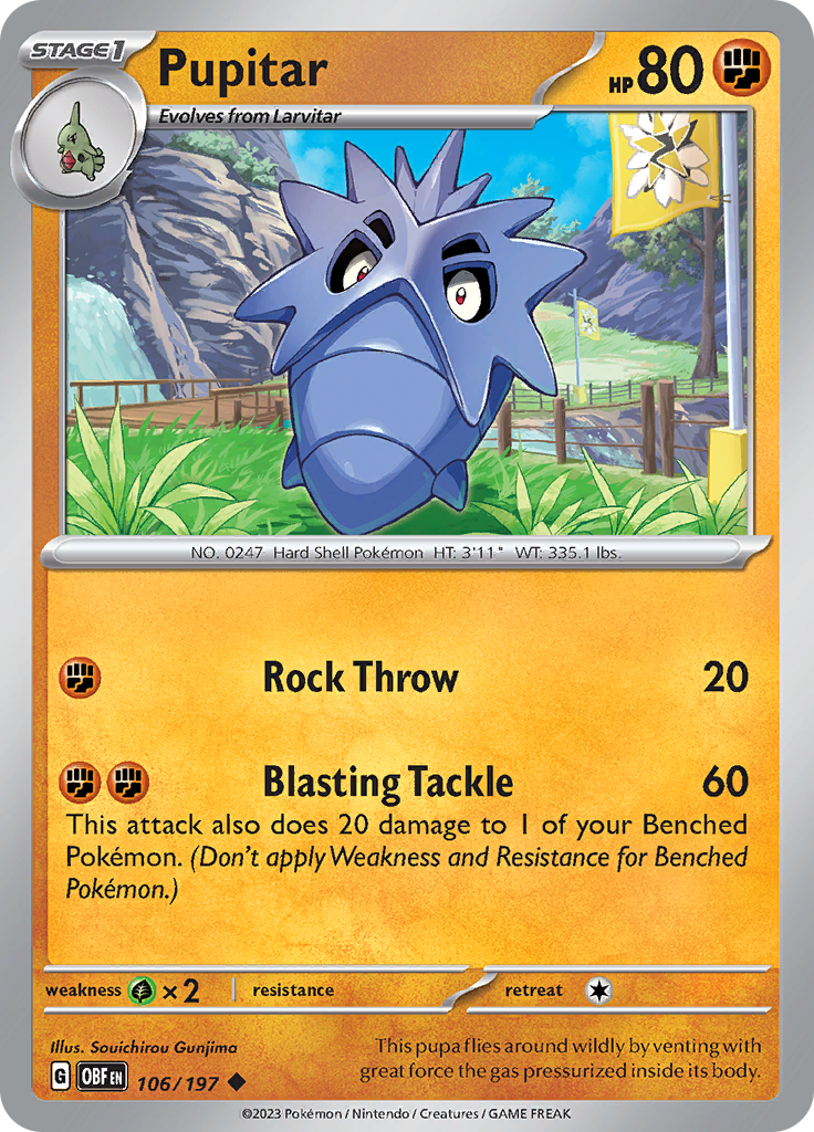 Pupitar (106/197) [Scarlet & Violet: Obsidian Flames] Reverse Holofoil
