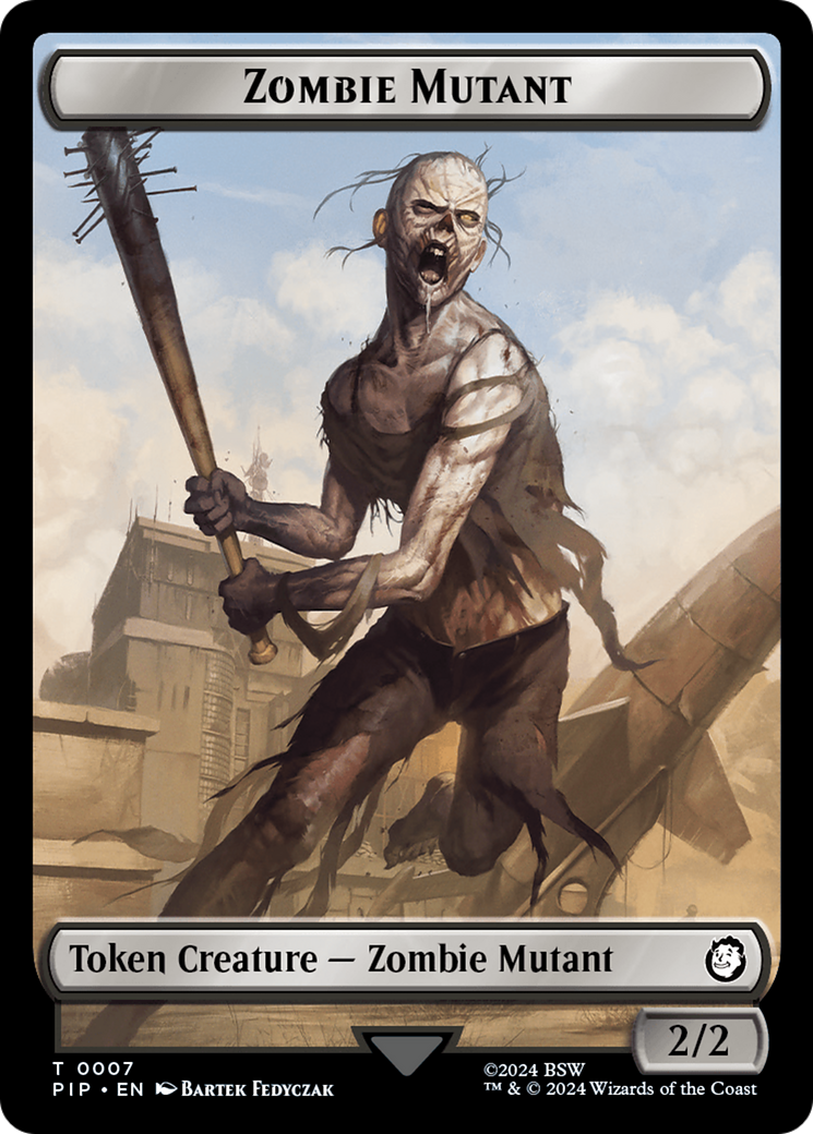 Radiation // Zombie Mutant Double-Sided Token [Fallout Tokens] Foil