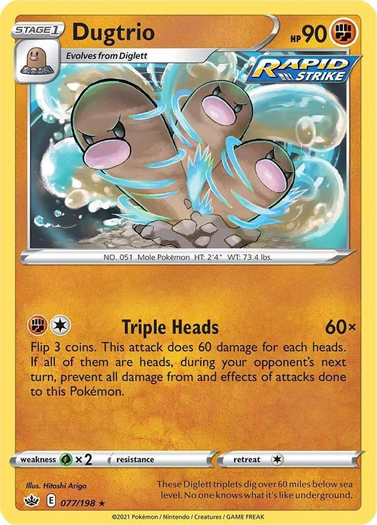 Dugtrio (077/198) [Sword & Shield: Chilling Reign] Reverse Holofoil