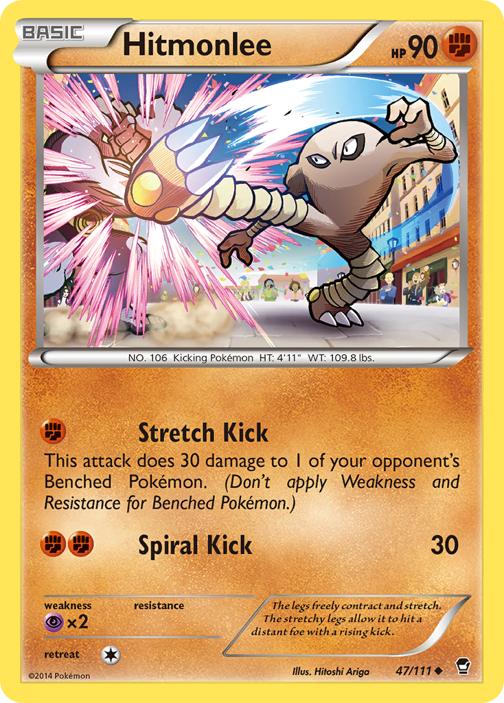 Hitmonlee (47/111) [XY: Furious Fists] Reverse Holofoil