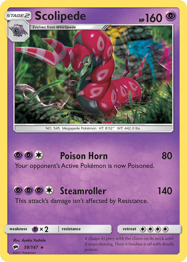 Scolipede (58/147) [Sun & Moon: Burning Shadows] Reverse Holofoil