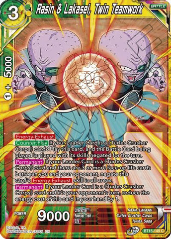 Rasin & Lakasei, Twin Teamwork (BT15-149) [Saiyan Showdown] Parallel Foil