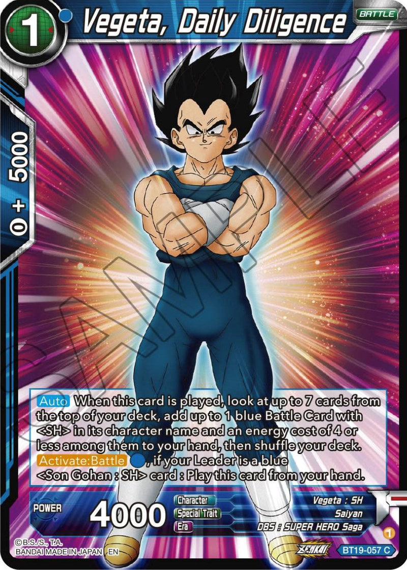 Vegeta, Daily Diligence (BT19-057) [Fighter's Ambition] Parallel Foil