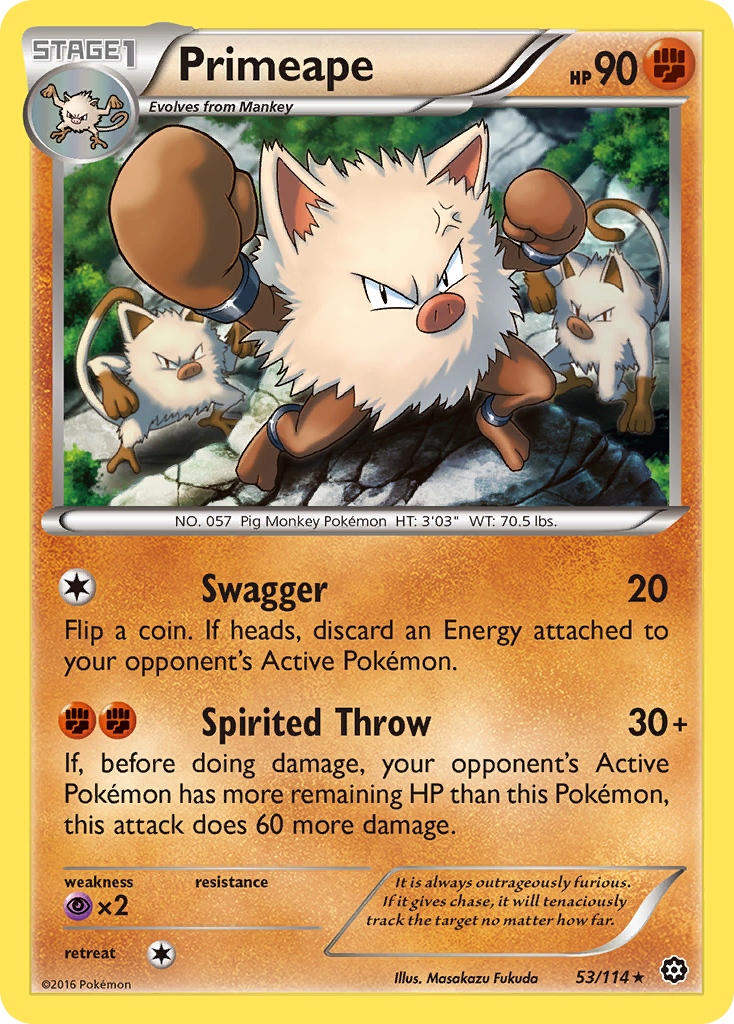 Primeape (53/114) [XY: Steam Siege] Reverse Holofoil