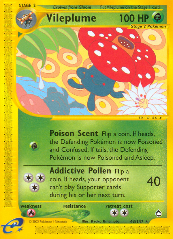 Vileplume (43/147) [Aquapolis] Reverse Holofoil