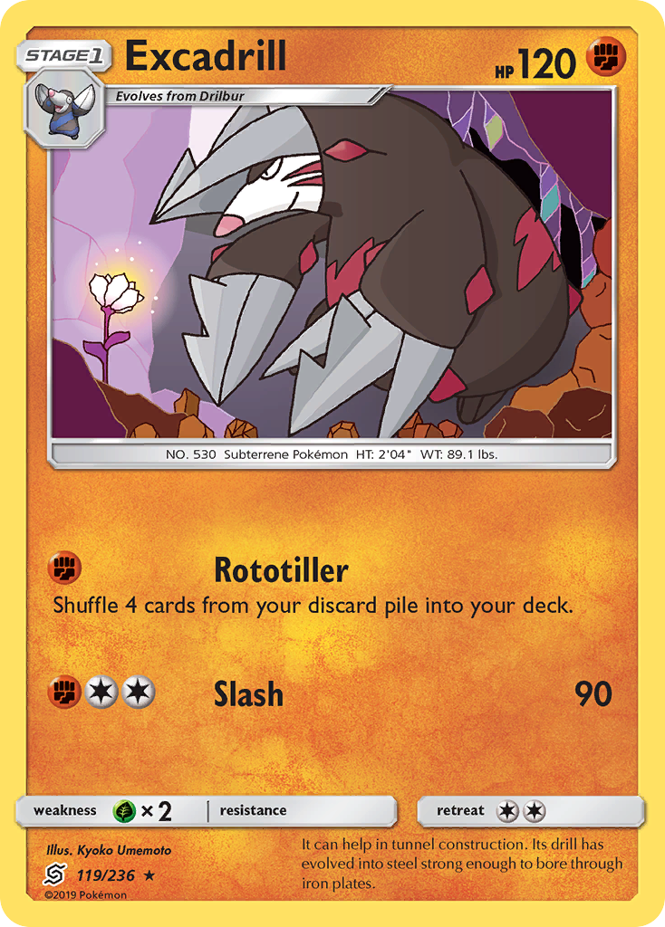 Excadrill (119/236) [Sun & Moon: Unified Minds] Reverse Holofoil