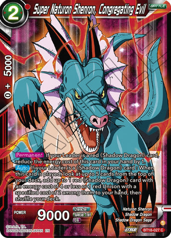 Super Naturon Shenron, Congregating Evil (BT18-027) [Dawn of the Z-Legends] Parallel Foil