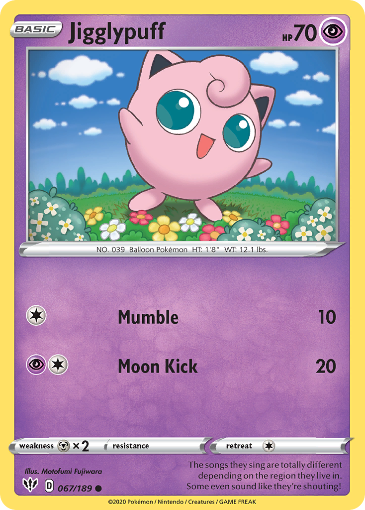 Jigglypuff (067/189) [Sword & Shield: Darkness Ablaze] Reverse Holofoil