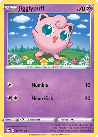 Jigglypuff (067/189) [Sword & Shield: Darkness Ablaze] Reverse Holofoil