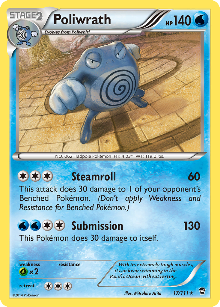 Poliwrath (17/111) [XY: Furious Fists] Reverse Holofoil