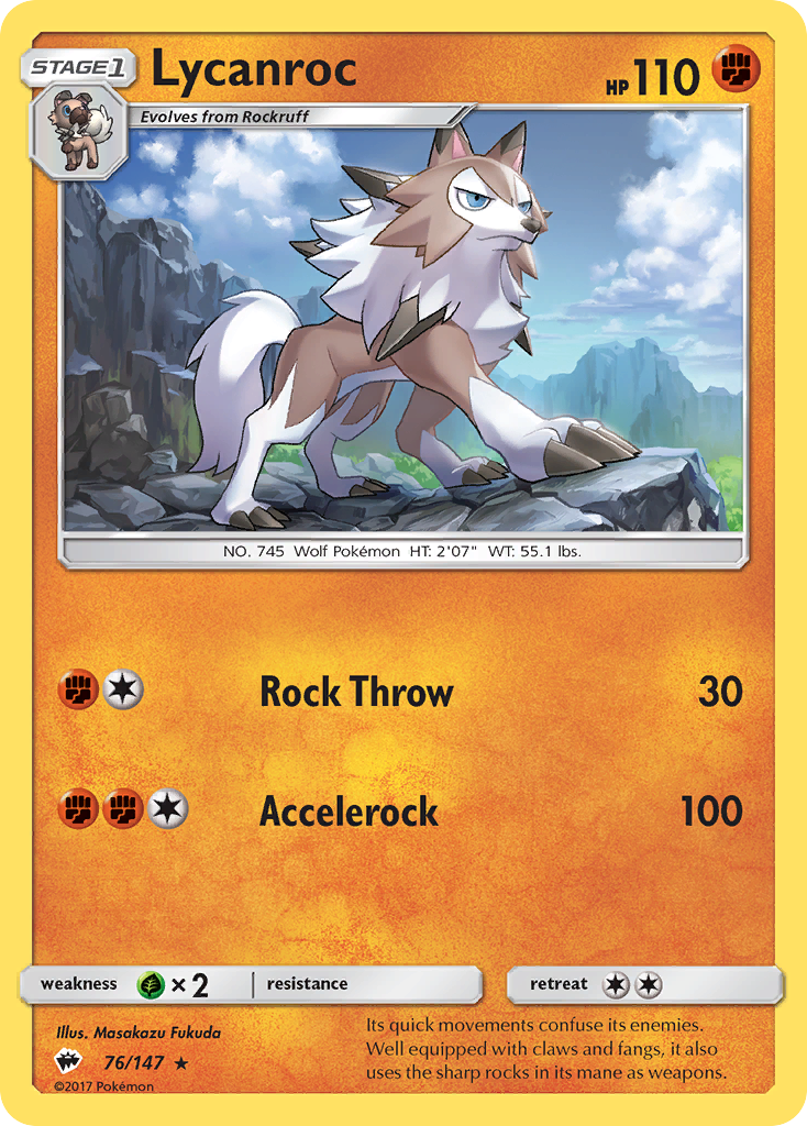 Lycanroc (76/147) [Sun & Moon: Burning Shadows] Reverse Holofoil