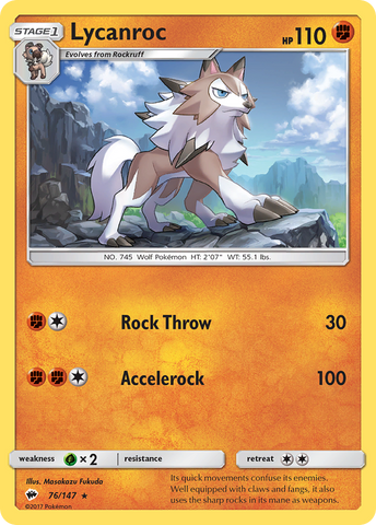 Lycanroc (76/147) [Sun & Moon: Burning Shadows] Reverse Holofoil