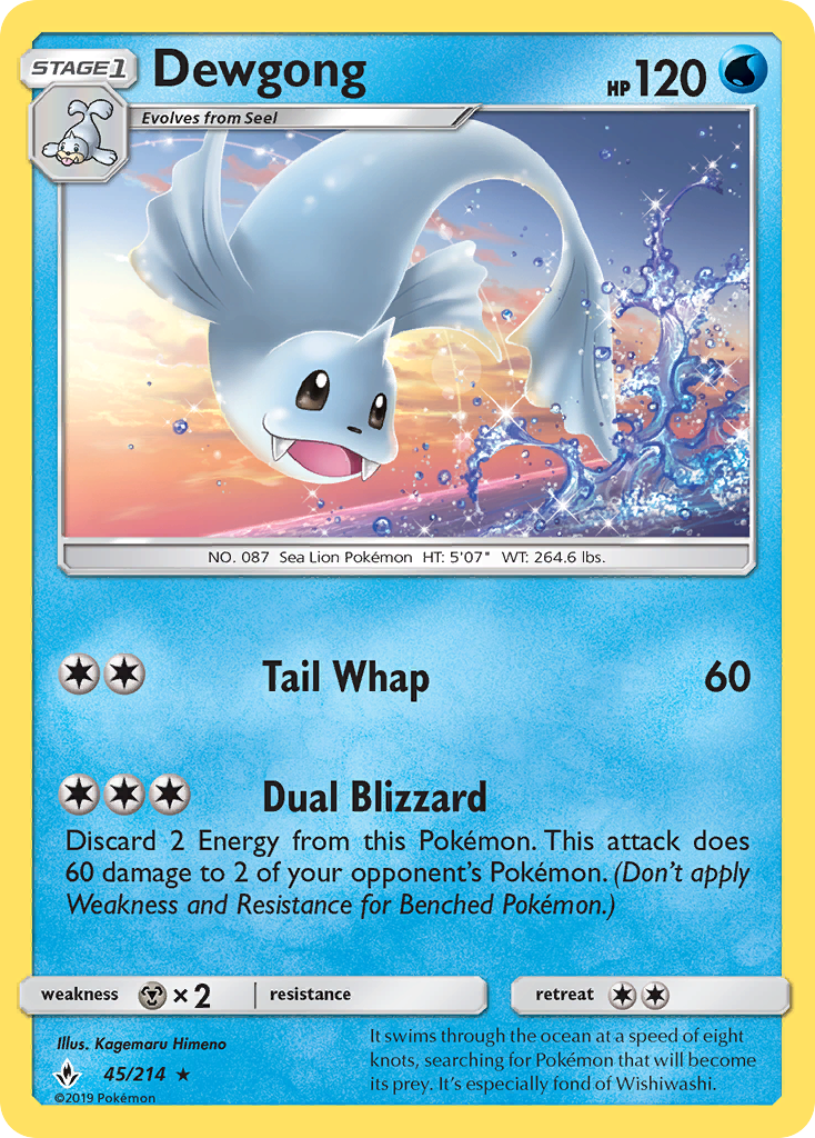 Dewgong (45/214) [Sun & Moon: Unbroken Bonds] Reverse Holofoil