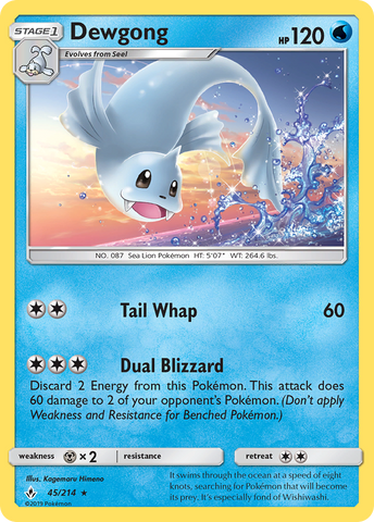 Dewgong (45/214) [Sun & Moon: Unbroken Bonds] Reverse Holofoil