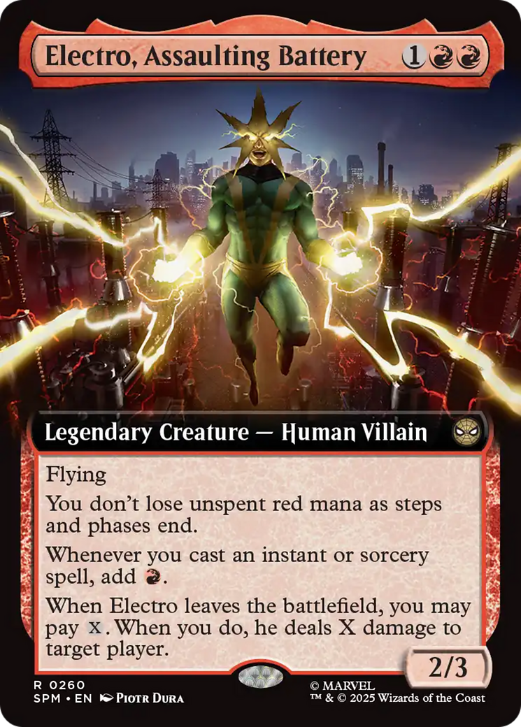 Electro, Assaulting Battery (Extended Art) [Marvel's Spider-Man] Foil