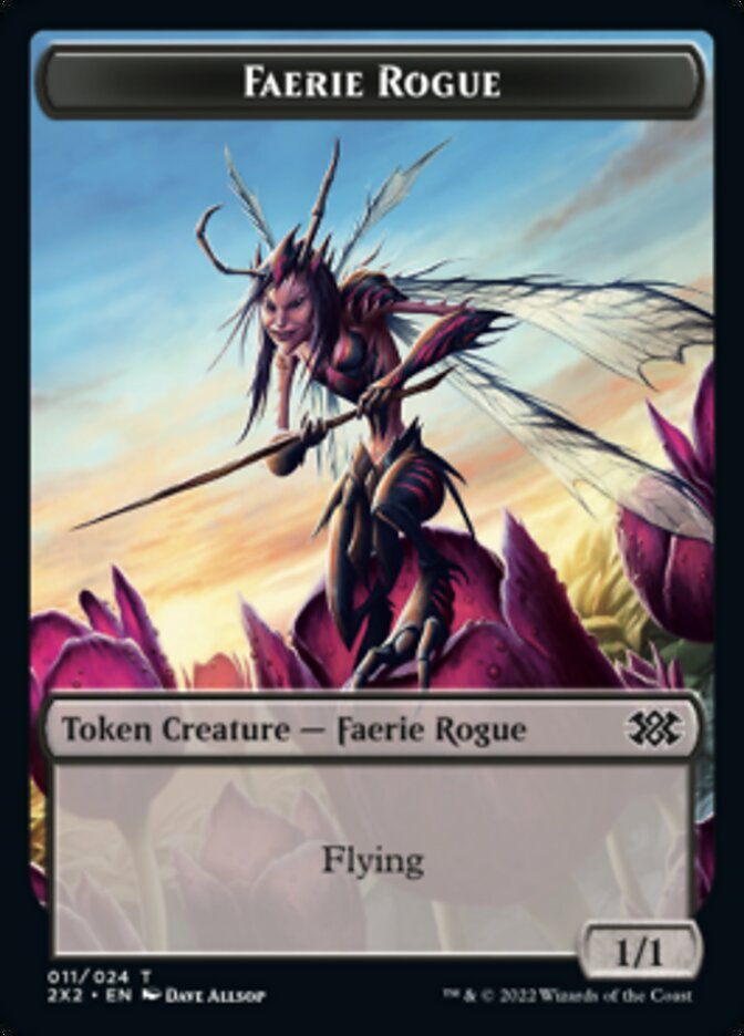 Faerie Rogue // Spirit (008) Double-Sided Token [Double Masters 2022 Tokens] Foil